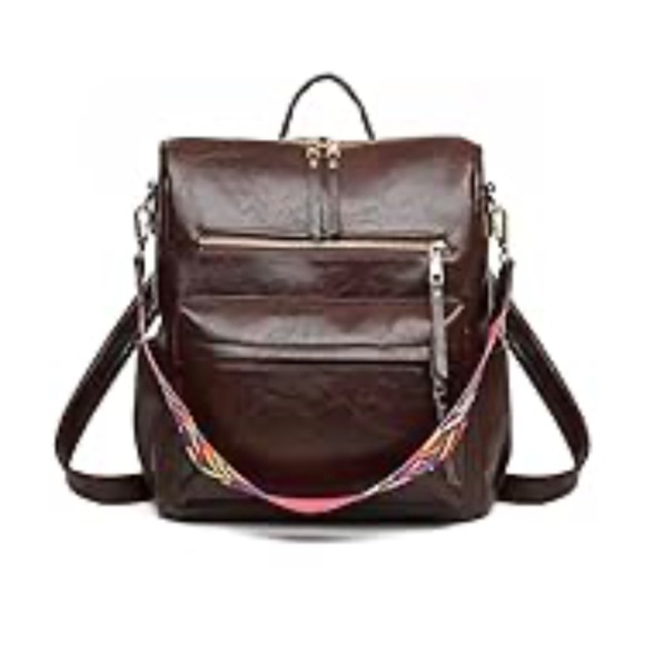 TRENDY FASHIONABLE Leather Backpack with removal shoulder strap - Picture 1 of 8